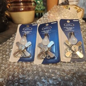 Silver Fan Pull Chain 3 Sets New In Box
